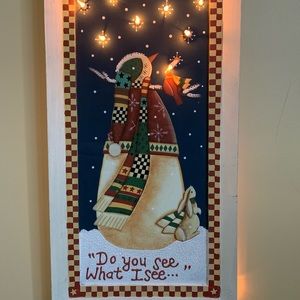Lighted Snowman, Do You See What I See Painting